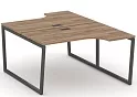 Рабочая станция эргономичная двухсторонняя на T2-образных опорах 40х40